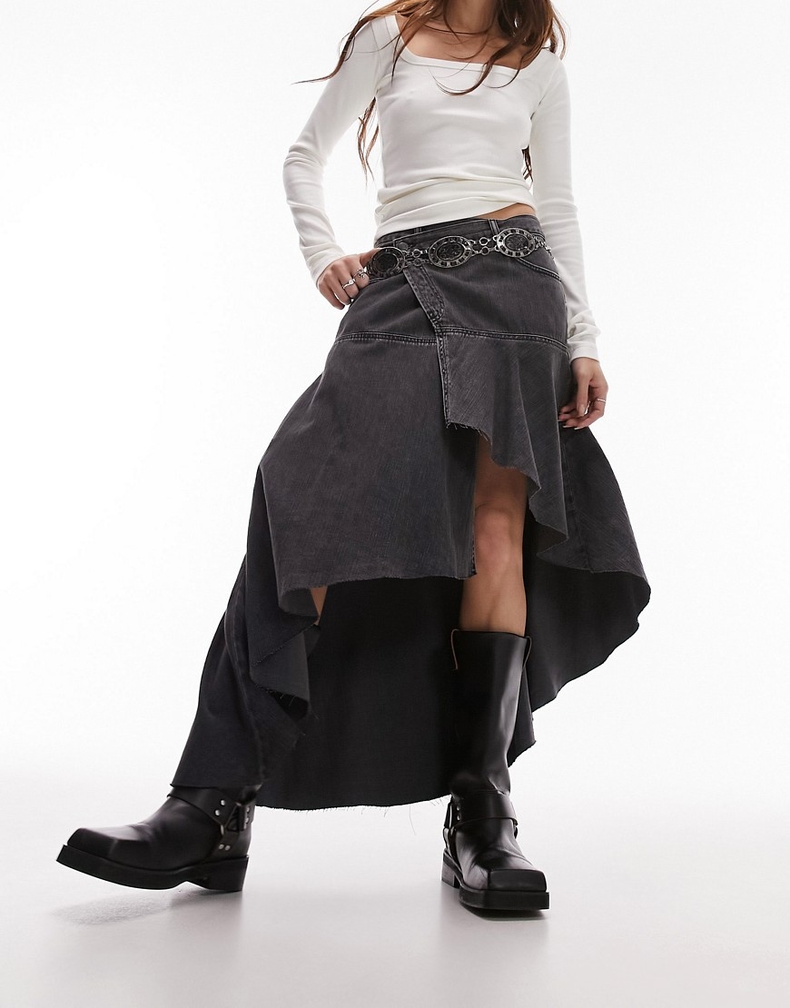 ASOS DESIGN high waist midi pencil skirt in black