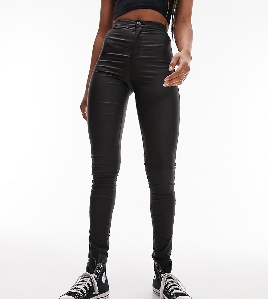 Topshop Tall Joni flare jeans in washed black