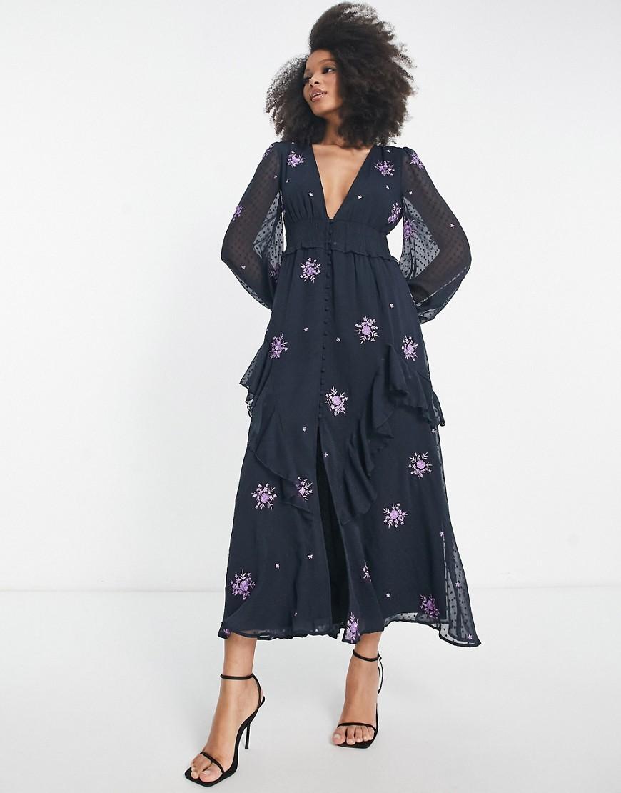 ASOS DESIGN Tall corset maxi dress with soft cowl front in stone