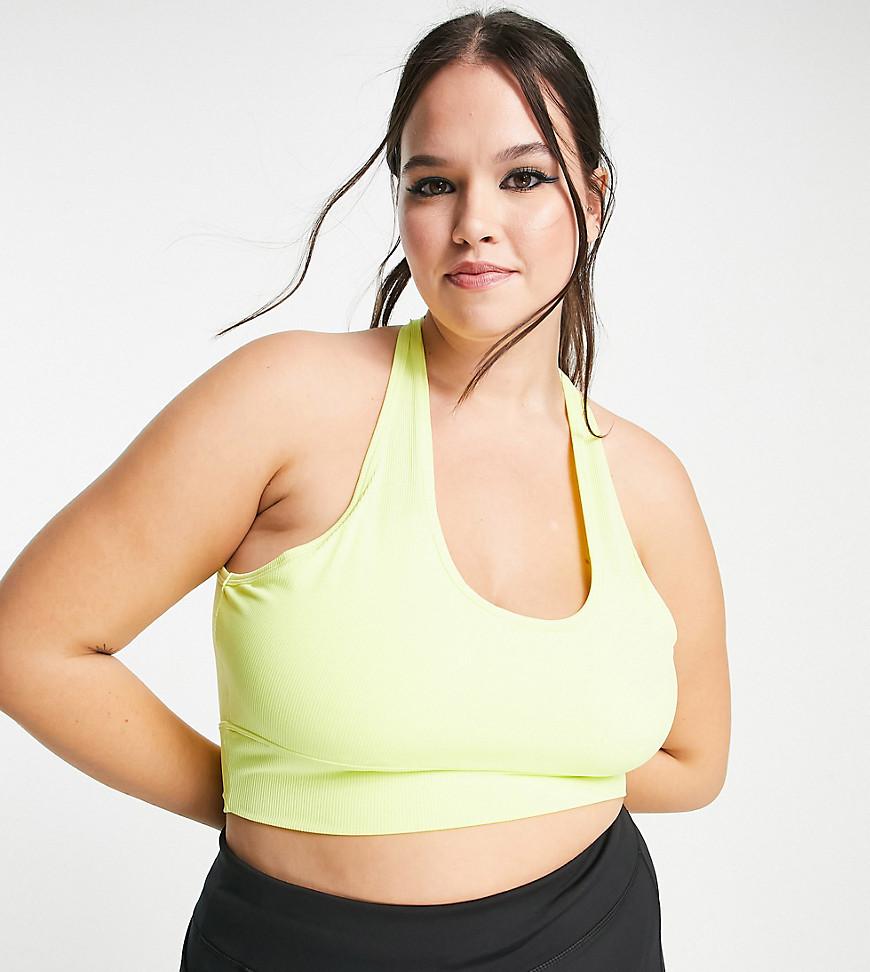 ASOS 4505 Curve zip front high support sports bra in black