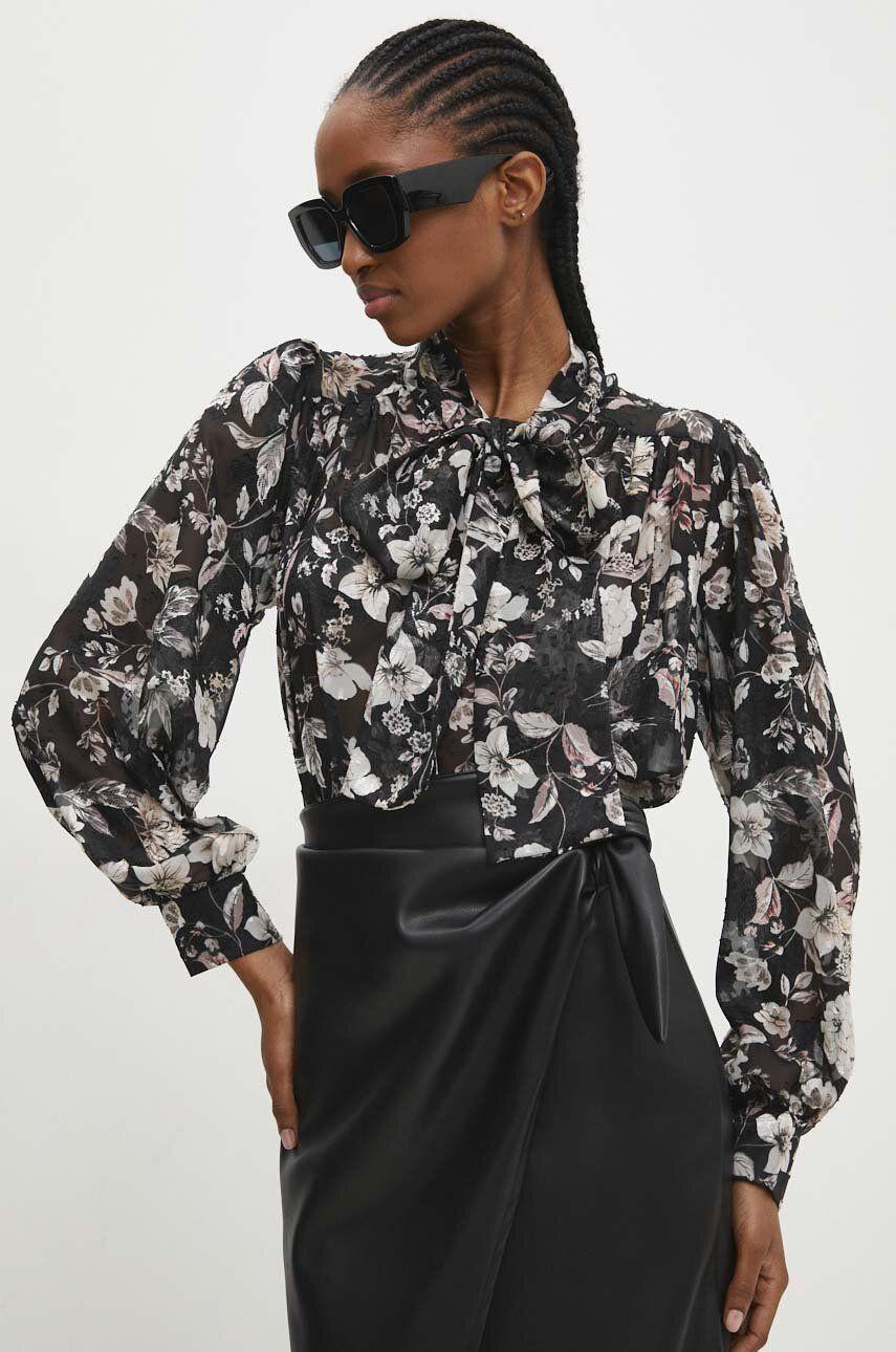 Lindex resort printed shirt co-ord in black and white